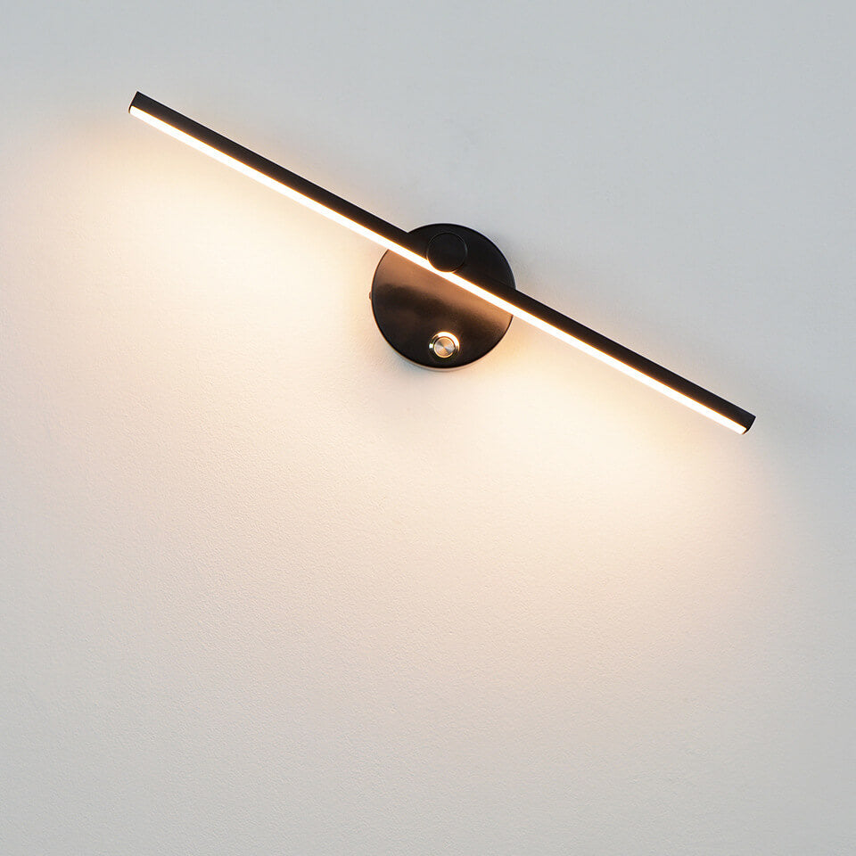 Nordic Minimalist Aluminum LED Wall Sconce with Long Bar Mirror Design