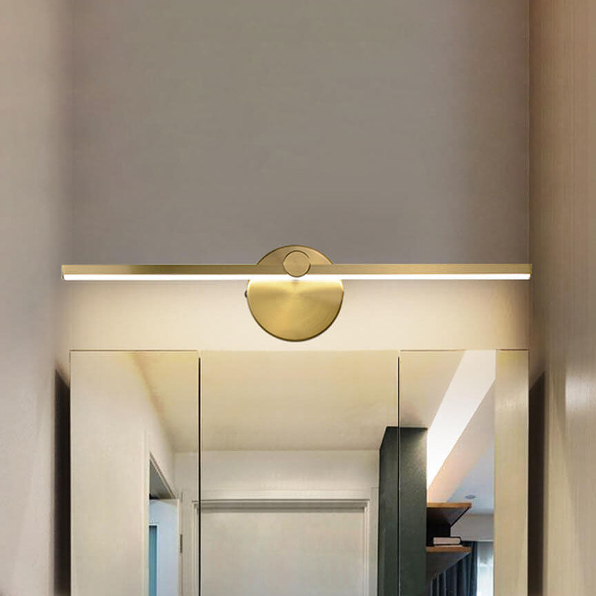 Nordic Minimalist Aluminum LED Wall Sconce with Long Bar Mirror Design