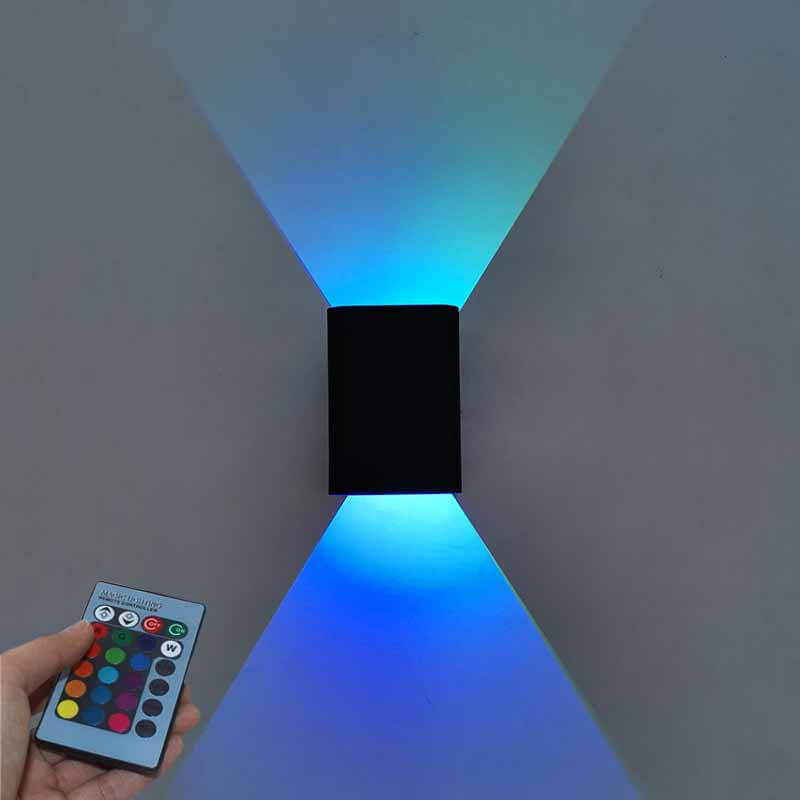 Contemporary Square Aluminum RGB LED Wall Light
