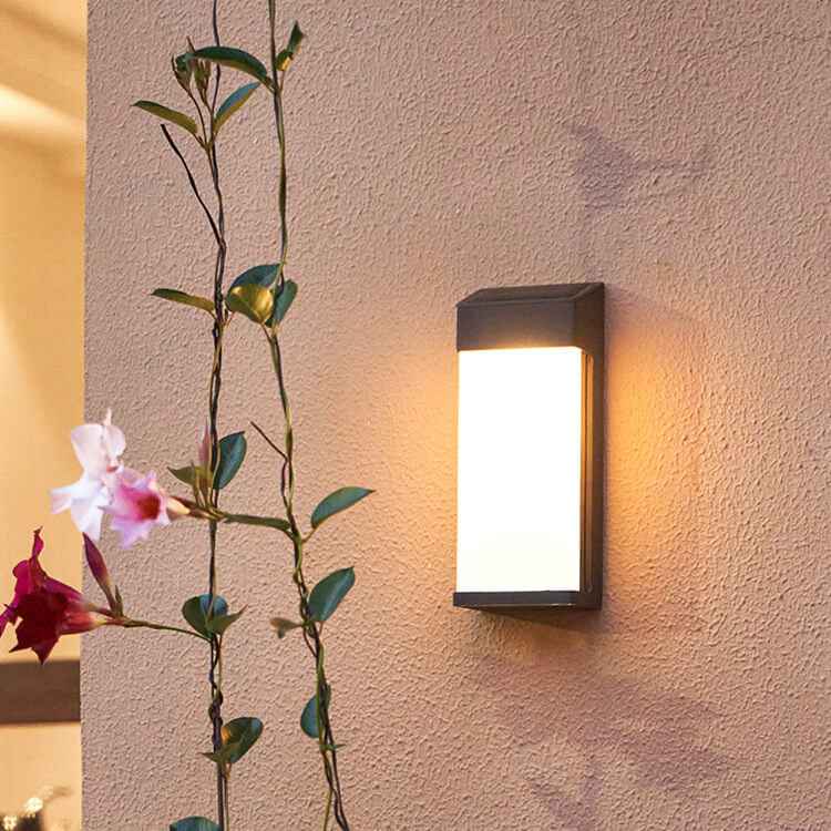 Waterproof Outdoor LED Wall Sconce Lamp with Solar-Powered Frosted Glass Design