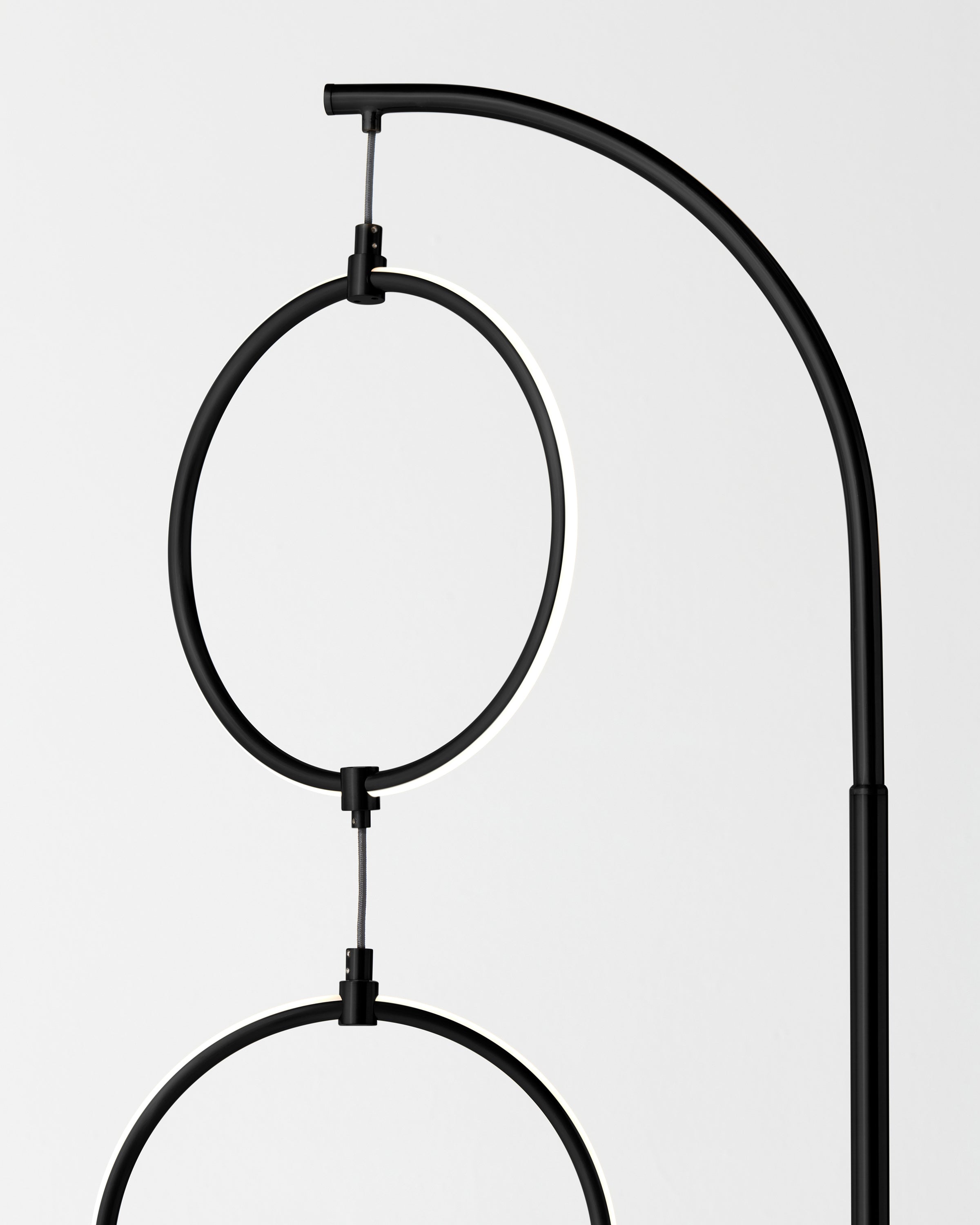Nero Floor Lamp | Dimmable Touch Switch, Brass Curved Stem