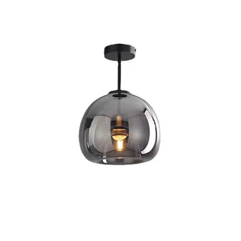 Navi Glass Ball Ceiling Light | Semi-Flush Mount, Smoke Grey or Amber