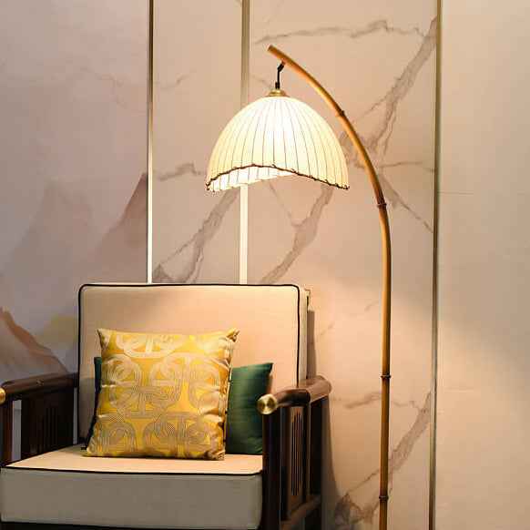Vintage Zen Bamboo Pole 1-Light Floor Lamp