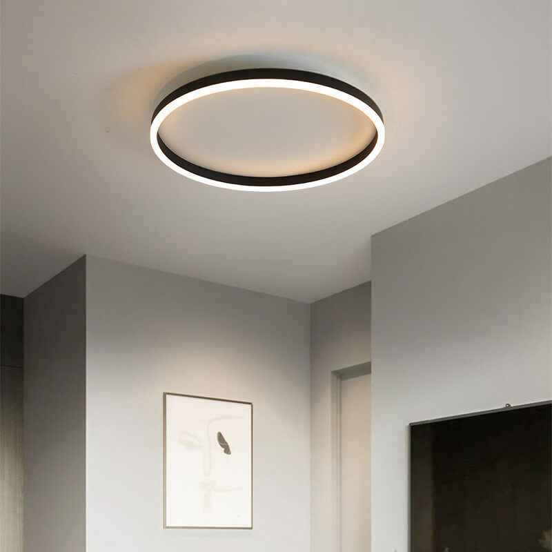 Nordic Minimalist Circular LED Flush Mount Ceiling Light with Iron and Acrylic Design