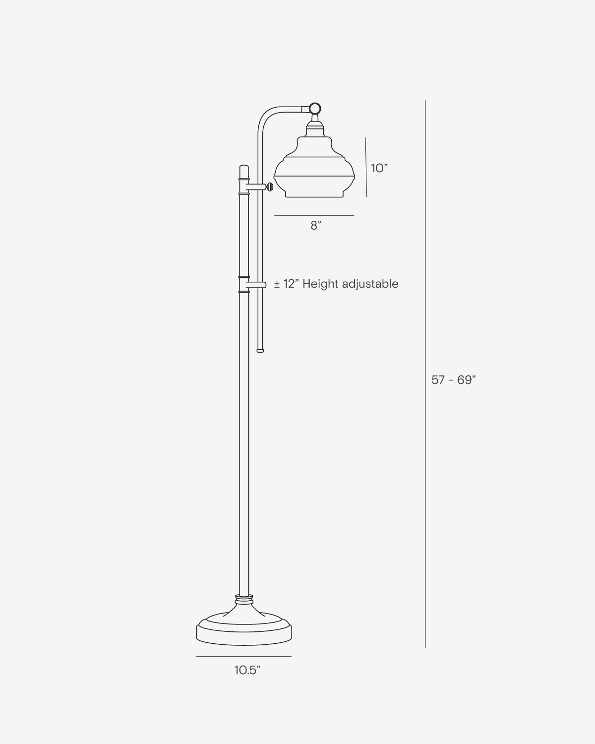 Aero Floor Lamp | Vintage Black Base with Glass Shade