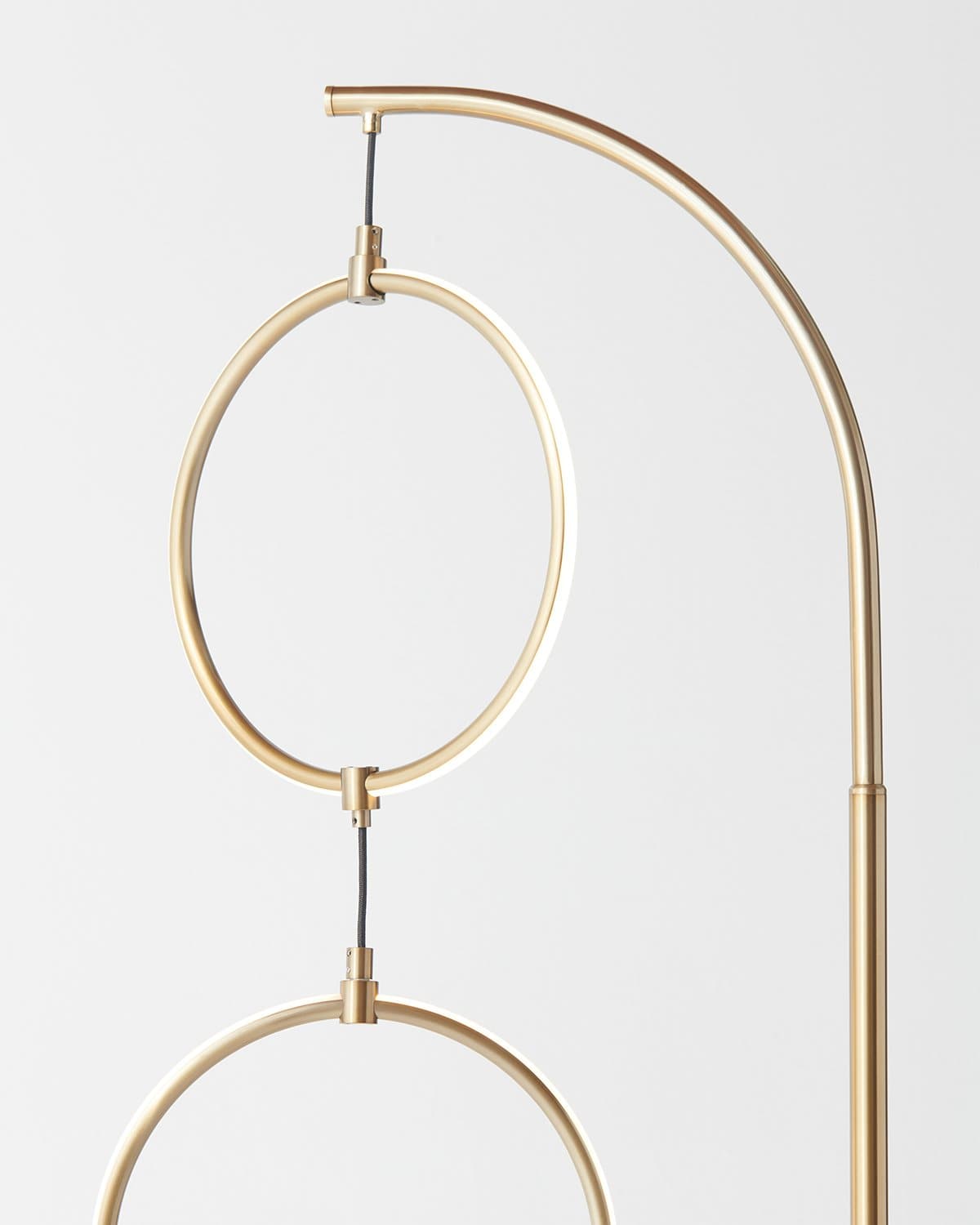 Nero Floor Lamp | Dimmable Touch Switch, Brass Curved Stem