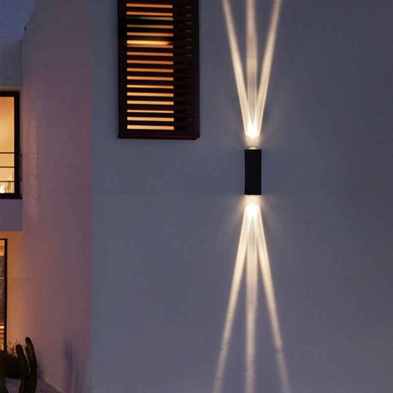 Contemporary Double-Headed LED Wall Sconce Lamp with Aluminum Lens for Outdoor Patios