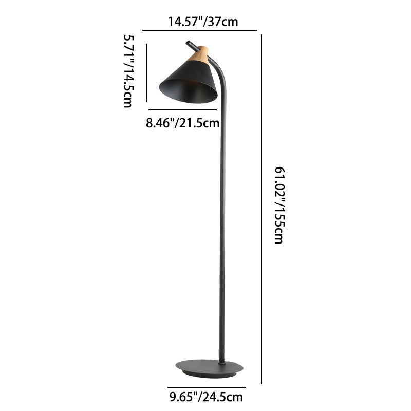 Nordic Inspired Macaron Cone Shade Single-Light Floor Lamp