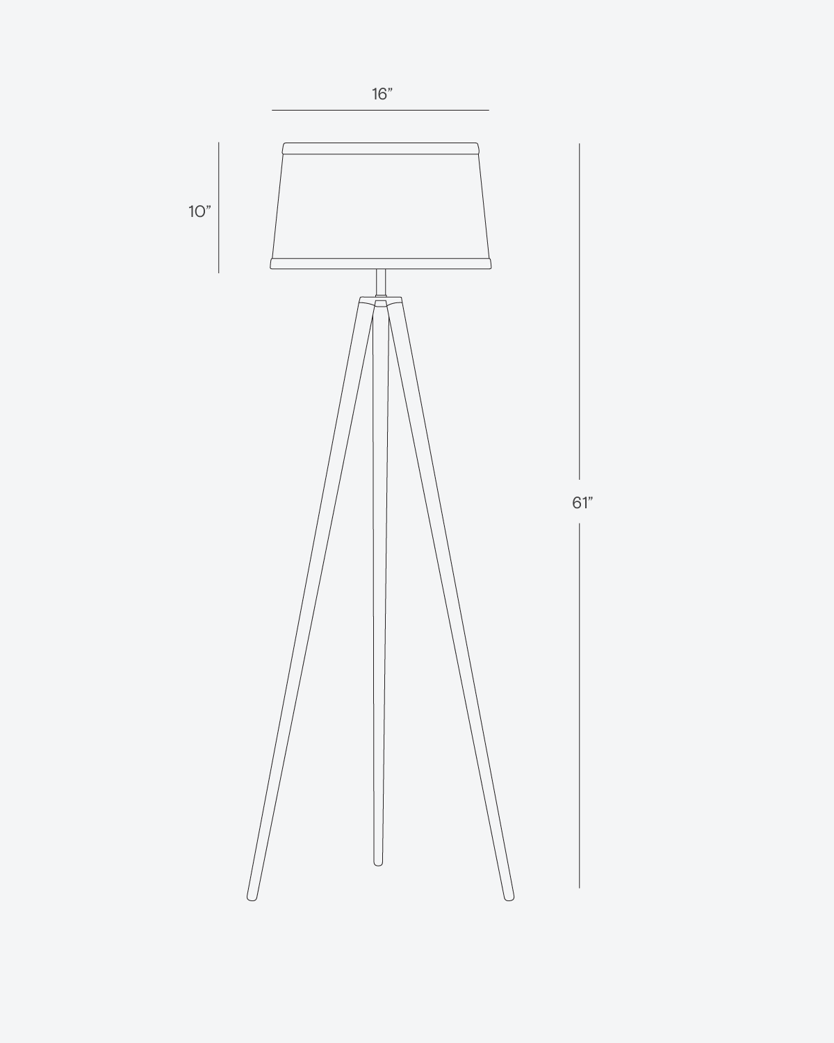 Elliot Floor Lamp | Minimalist Tripod Design, Natural Wood Base