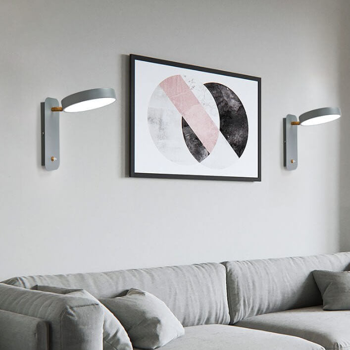 Nordic Minimalist Round Rotatable LED Wall Sconce for Reading
