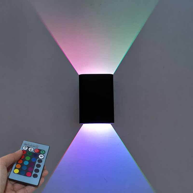 Contemporary Square Aluminum RGB LED Wall Light