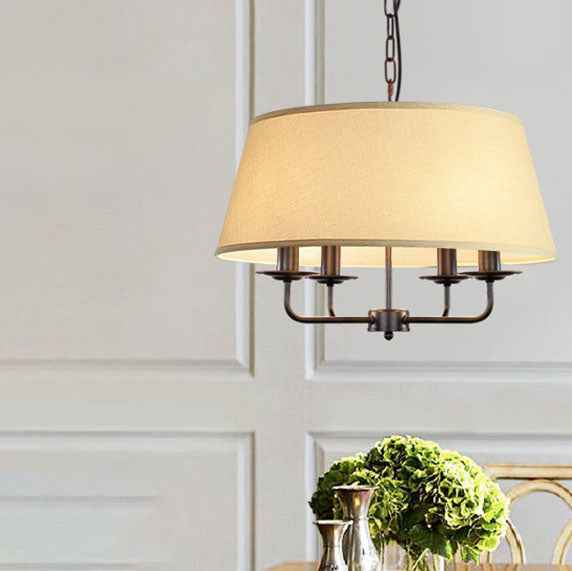 Classic European Vintage 4-Light Iron Pendant Lamp
