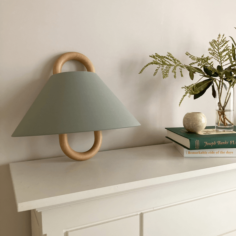 Contemporary Solid Wood Pleated Semi-Circle Wall Sconce Lamp with Single Light