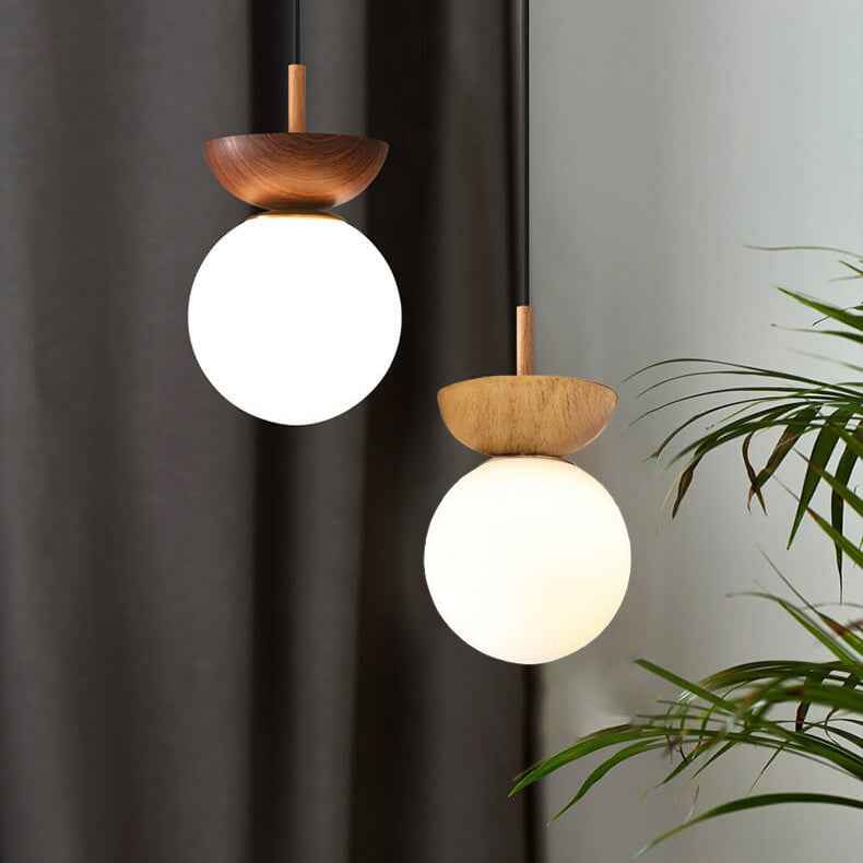 Contemporary Minimalist Glass and Iron Orb 1-Light Semi-Flush Mount/Pendant Light for Living Room