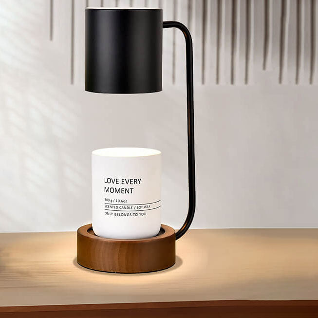 Japanese Minimalist Wooden Dimming Table Lamp with Melting Wax Design