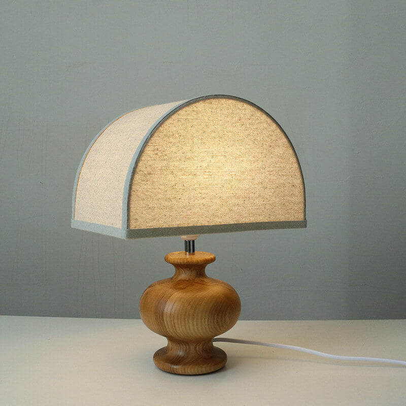 Vintage Solid Wood Table Lamp with Wabi-Sabi Design - Japanese Style, 1-Light