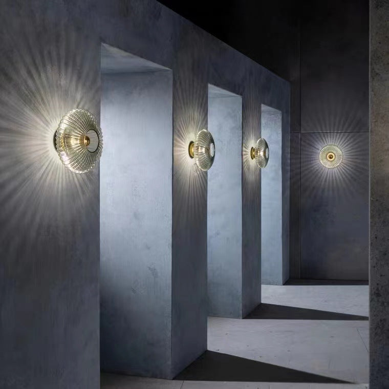 Luma Wandlamp | Gestreept Glas, E27 Fitting