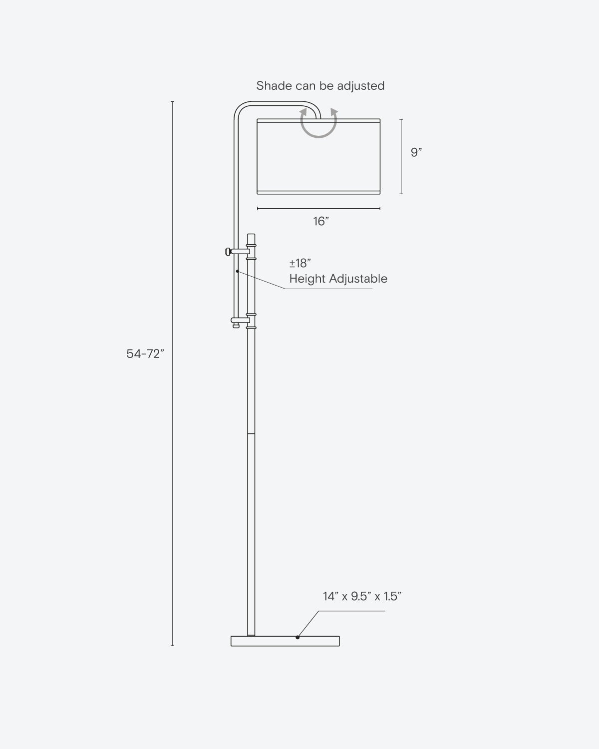 Luxe Leo Floor Lamp | Adjustable Arch Stem, Touch Switch