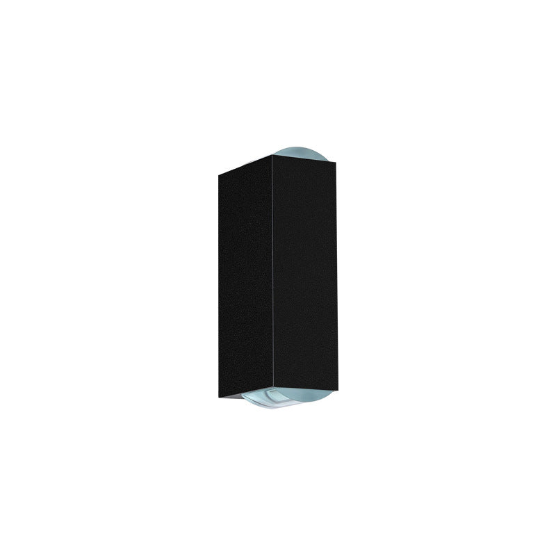 Contemporary Double-Headed LED Wall Sconce Lamp with Aluminum Lens for Outdoor Patios