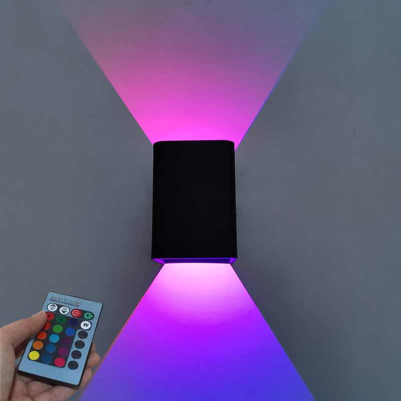 Contemporary Square Aluminum RGB LED Wall Light