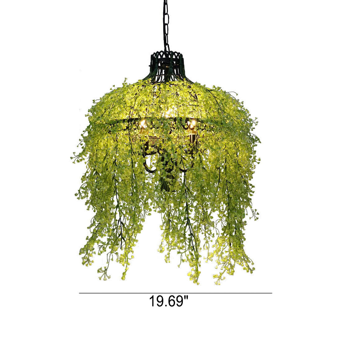 Artistic 3-Light Chandelier with Plant Vine Design