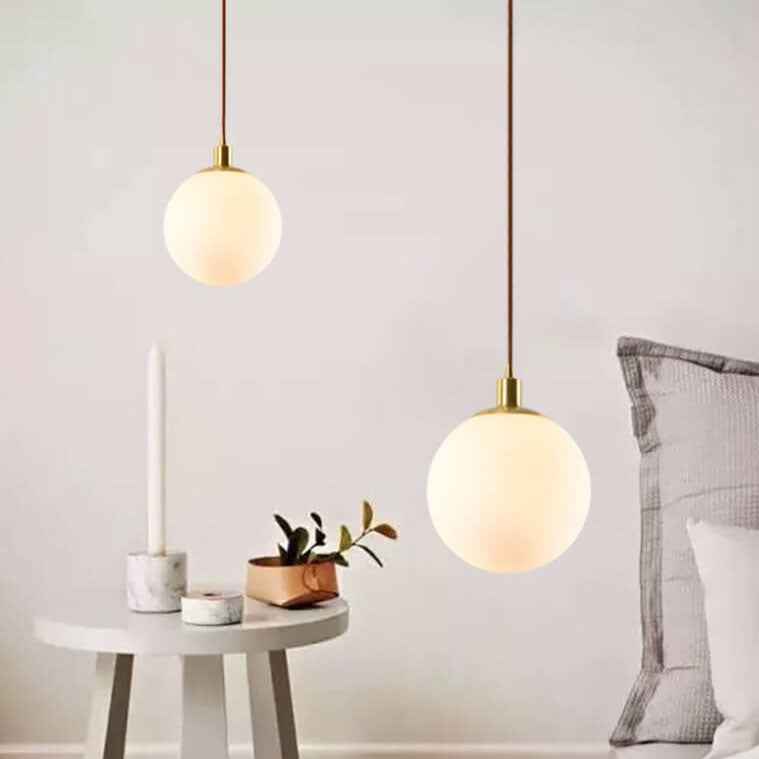 Scandinavian Minimalist White Orb Single Pendant Light