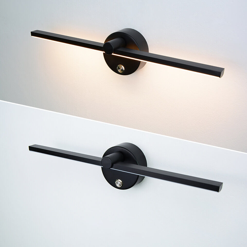 Nordic Minimalist Aluminum LED Wall Sconce with Long Bar Mirror Design