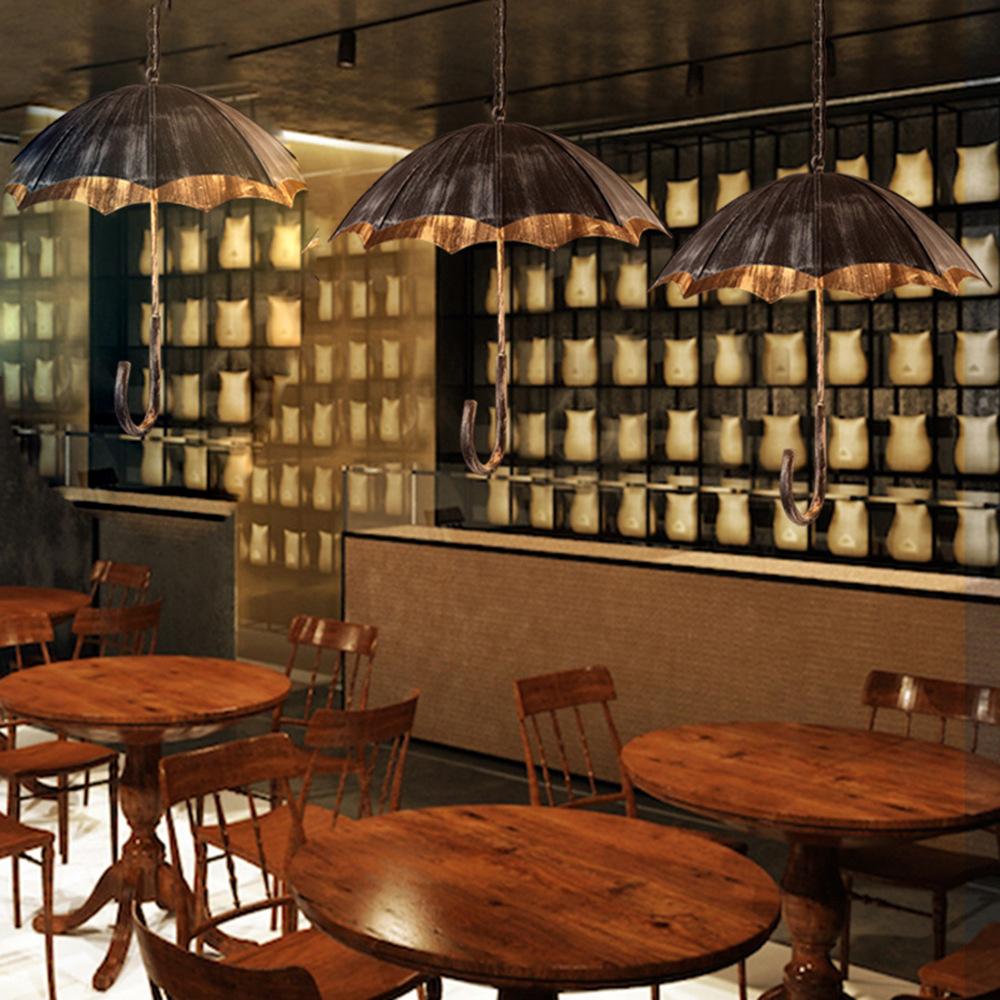 Vintage Industrial 5-Light Umbrella Chandelier