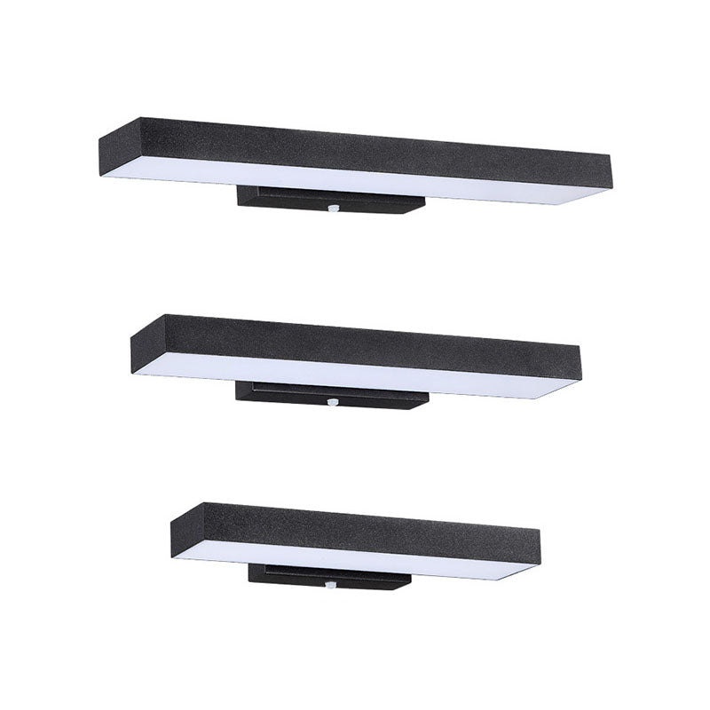 Contemporary Minimalist Rectangular Flat LED Outdoor Wall Sconce with Sensor - Waterproof
