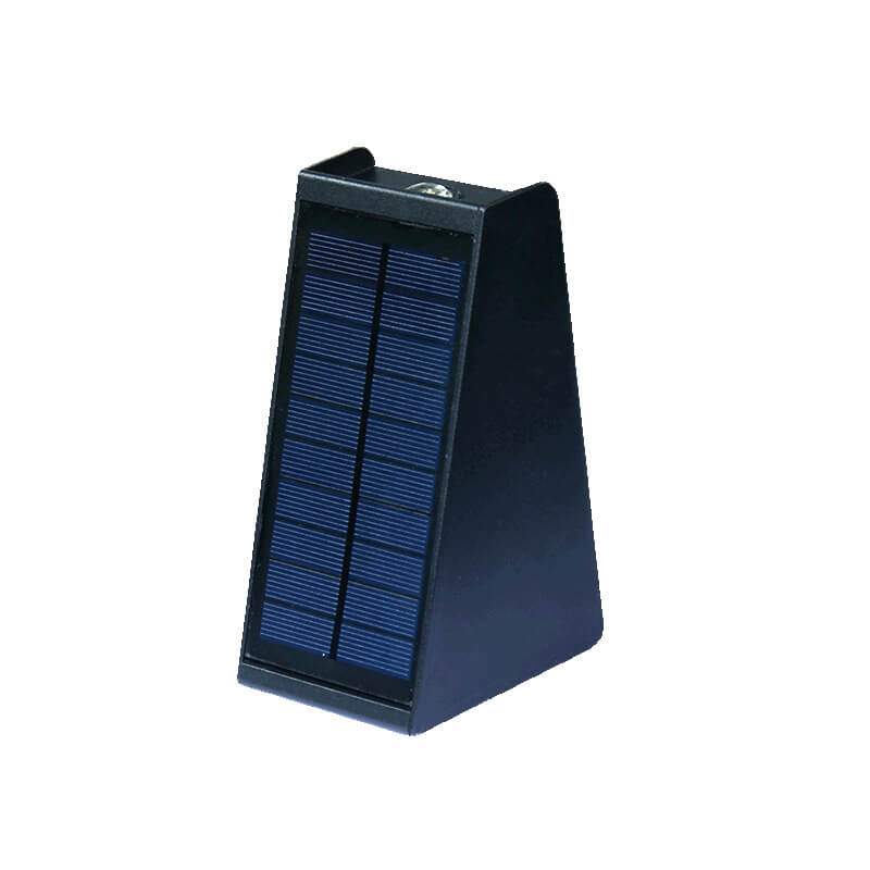 Elegant Solar-Powered Waterproof LED Wall Sconce - Up and Down Trapezoid Design for Outdoor Use