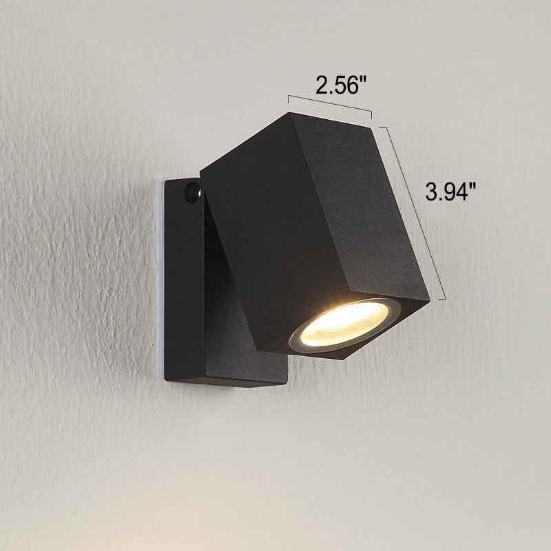 Contemporary Waterproof Square LED Spotlight for Outdoor Garden Wall - Adjustable Angle Sconce Lamp