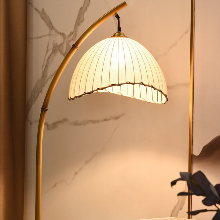 Vintage Zen Bamboo Pole 1-Light Floor Lamp