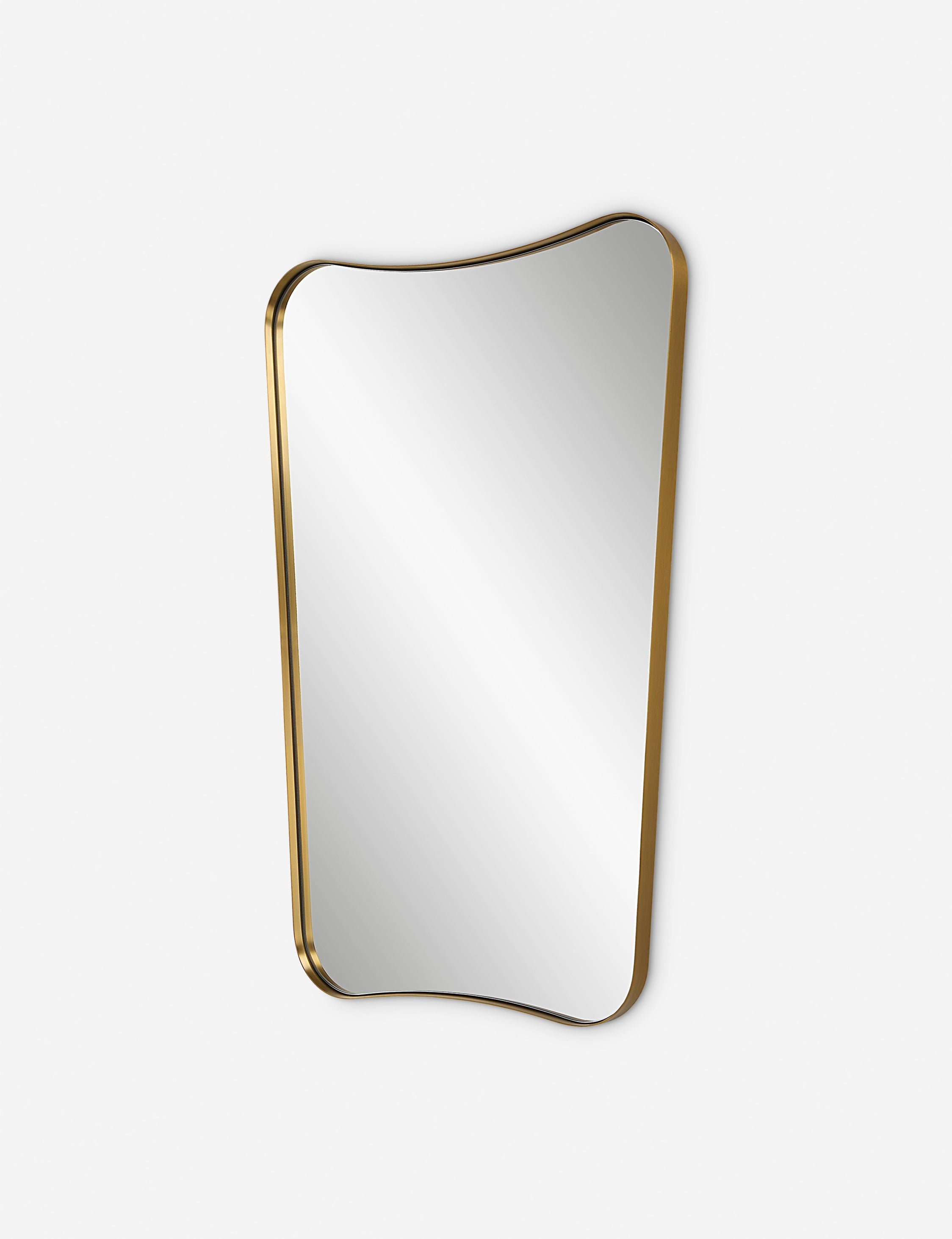 Cera Wall Mirror | Slim Brass-Finished Frame, Tapered Shape