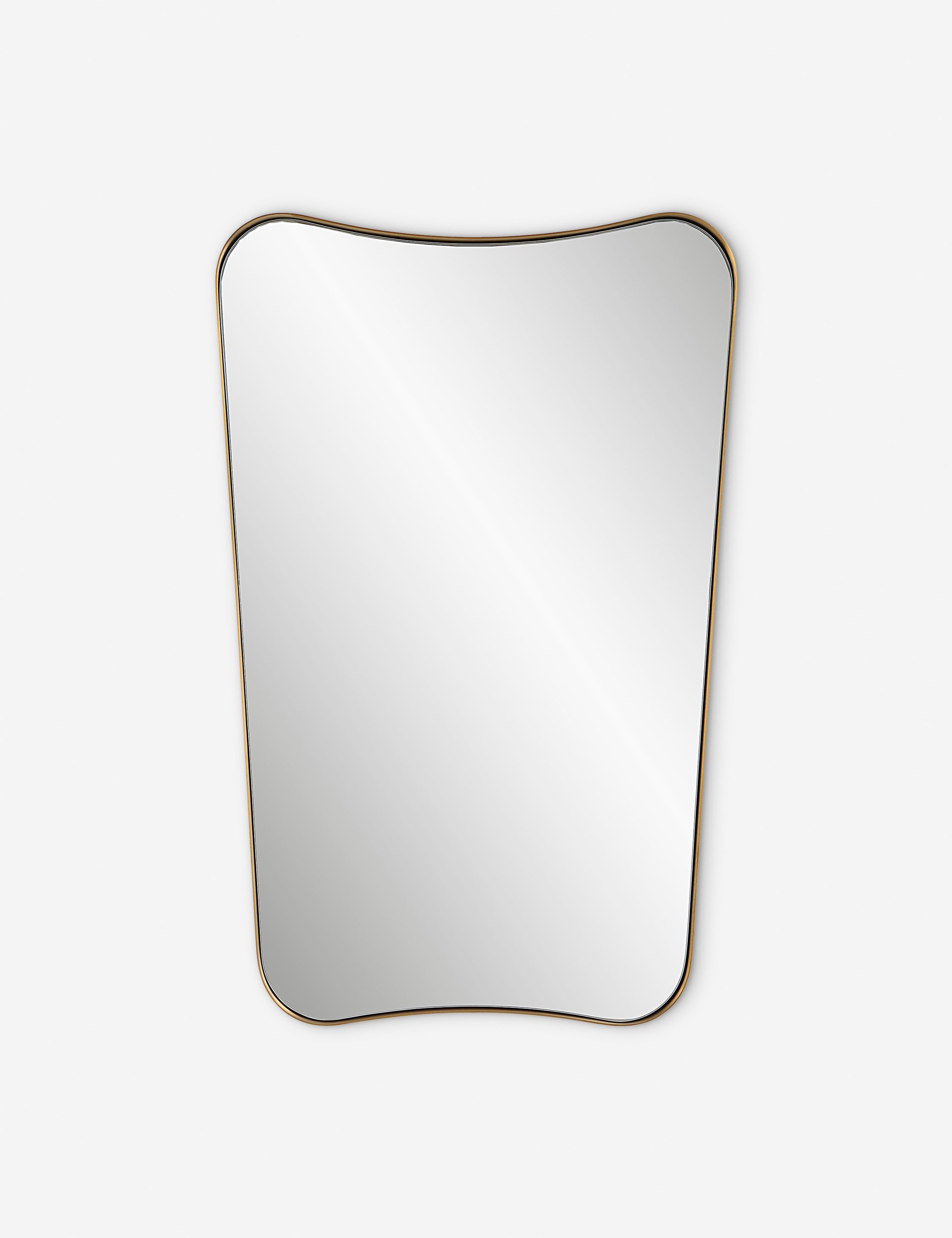 Cera Wall Mirror | Slim Brass-Finished Frame, Tapered Shape