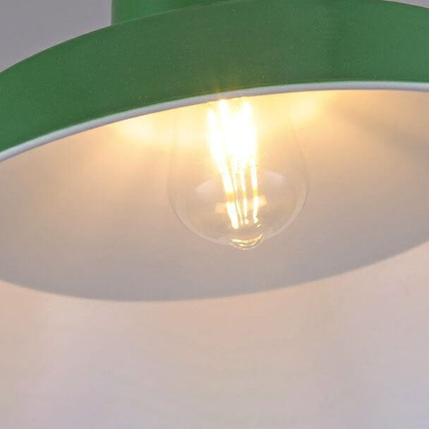 Vintage Industrial Green Iron Dome Cone Pendant Light - 1-Light Design