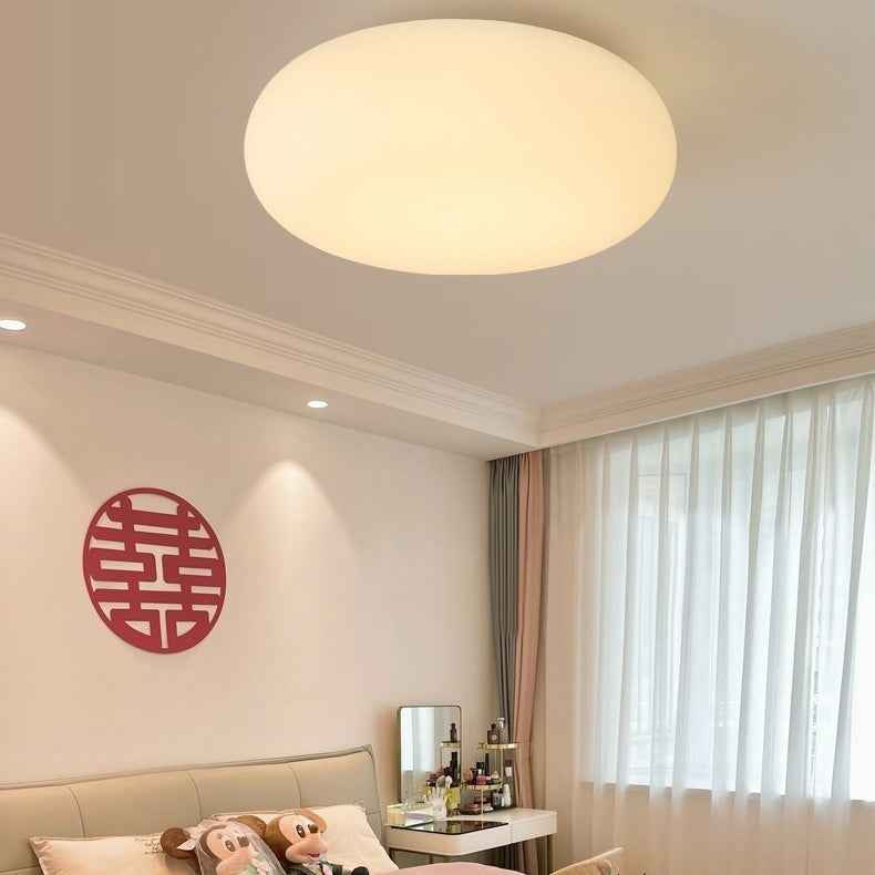 Contemporary Oval Iron PE LED Flush Mount Ceiling Light for Bedroom