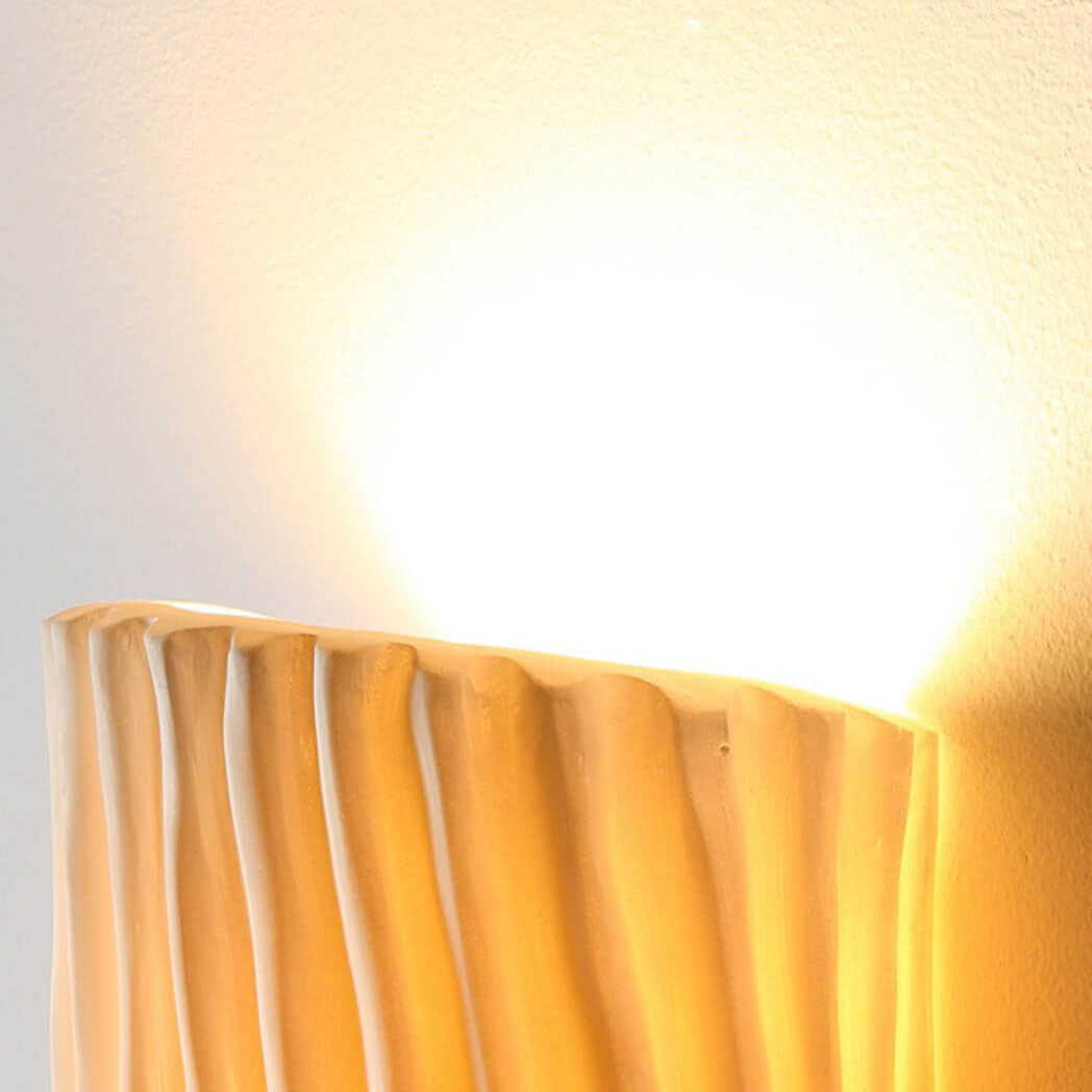 Norse-Inspired Striped Resin Half Cylinder Wall Sconce with Dual Lights