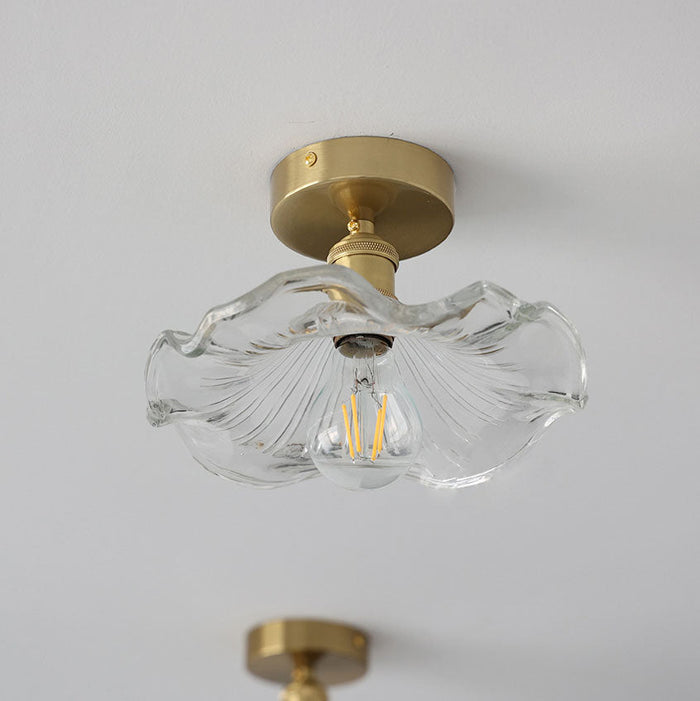 Bello Hibiscus Plafondlamp | Glas & Gouden Accenten, Warm Licht