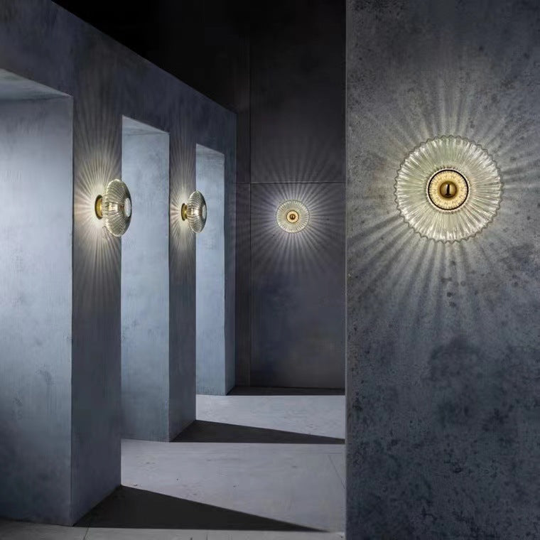 Bello Glass Wall Sconce | Striped Design, Warm Ambient Lighting