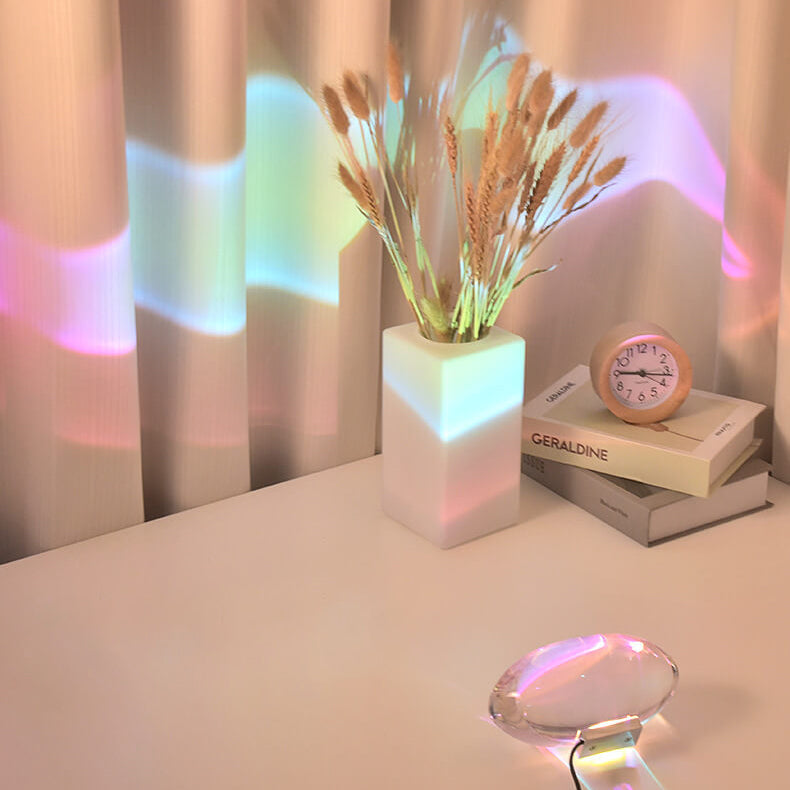 Artistic Crystal Projection Angel Eye LED Desk Lamp