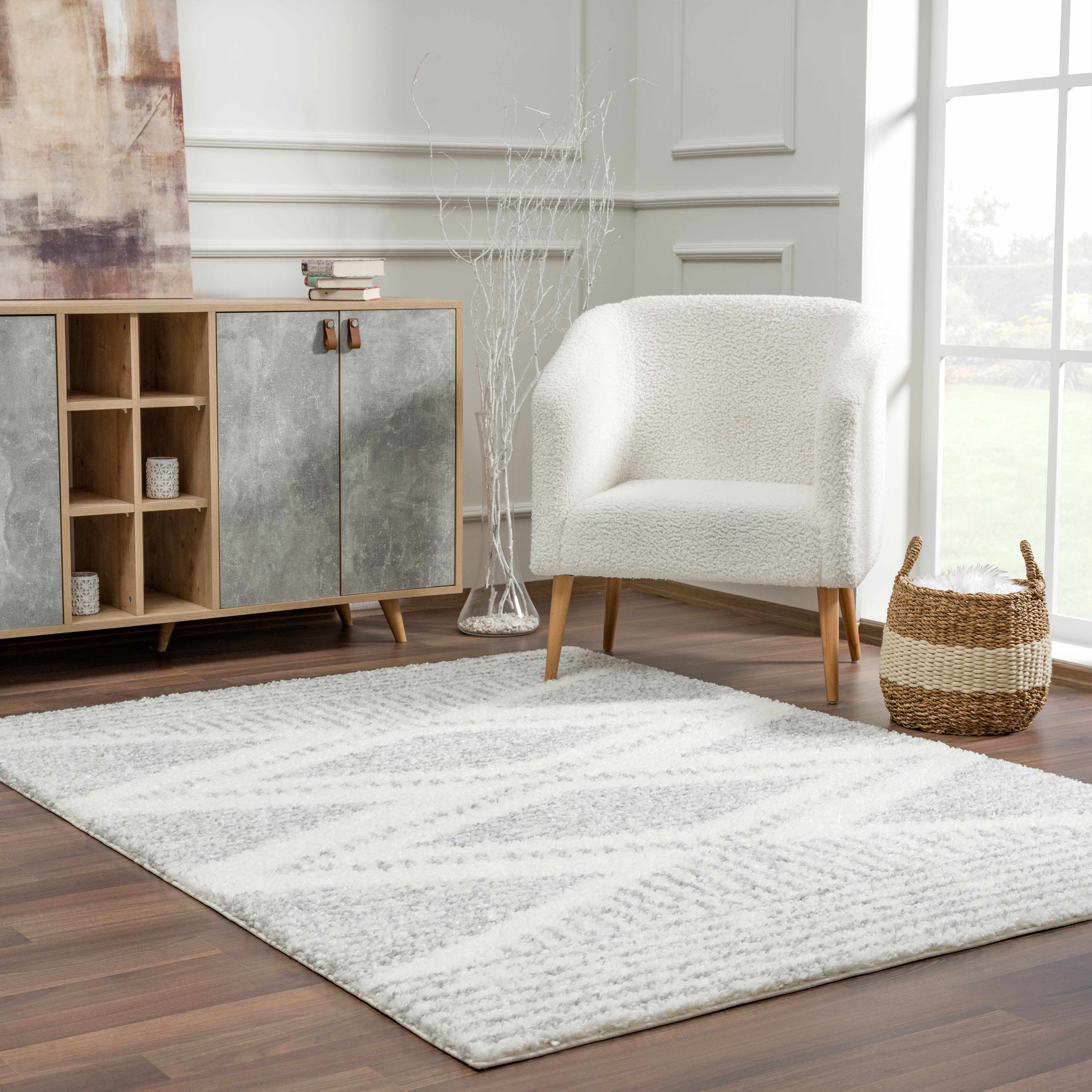 Gala Plush Area Rug  Machine Woven, 100% Polypropylene, Gray