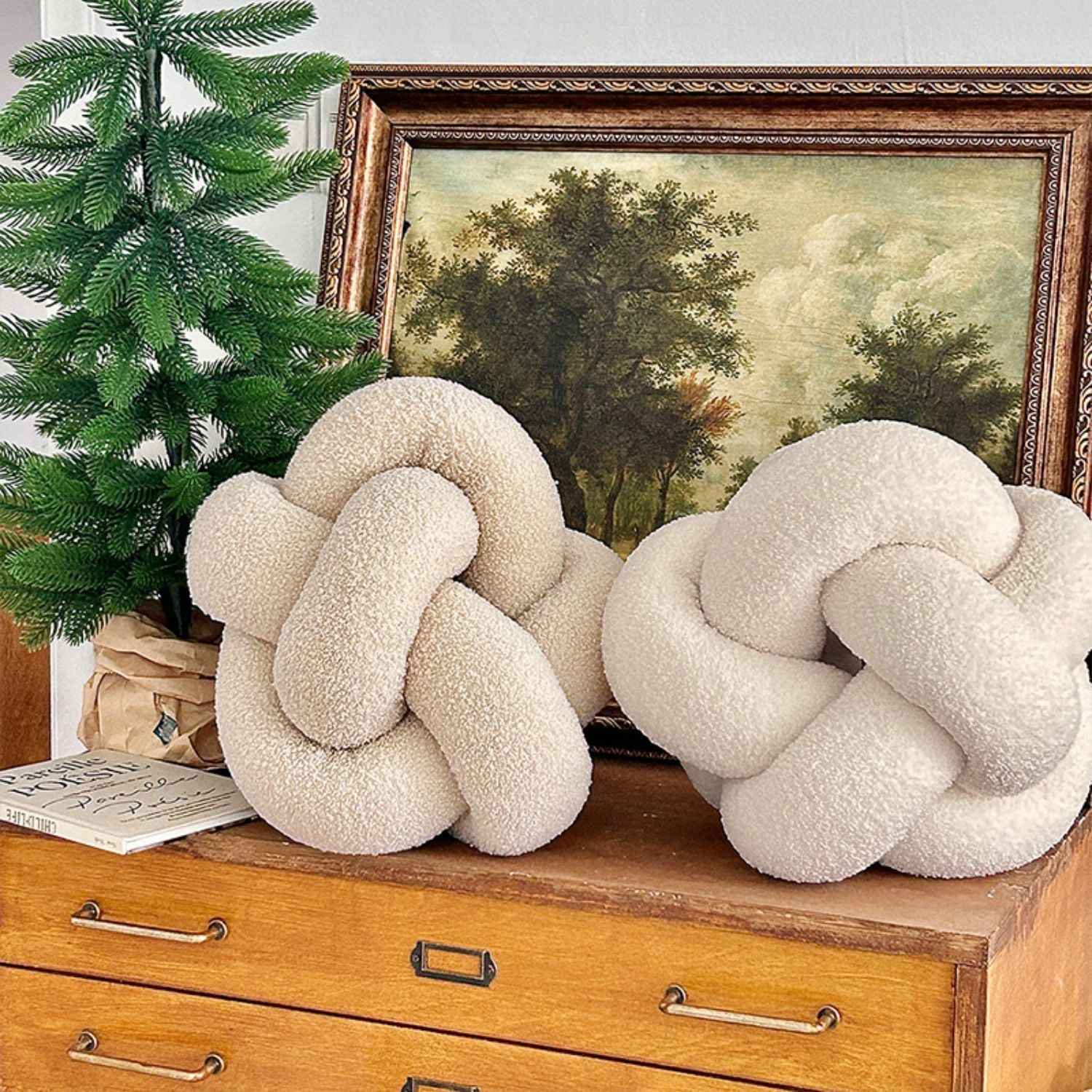 Bela Knot Cushion | Soft Bouclé Fabric, Sculptural Design