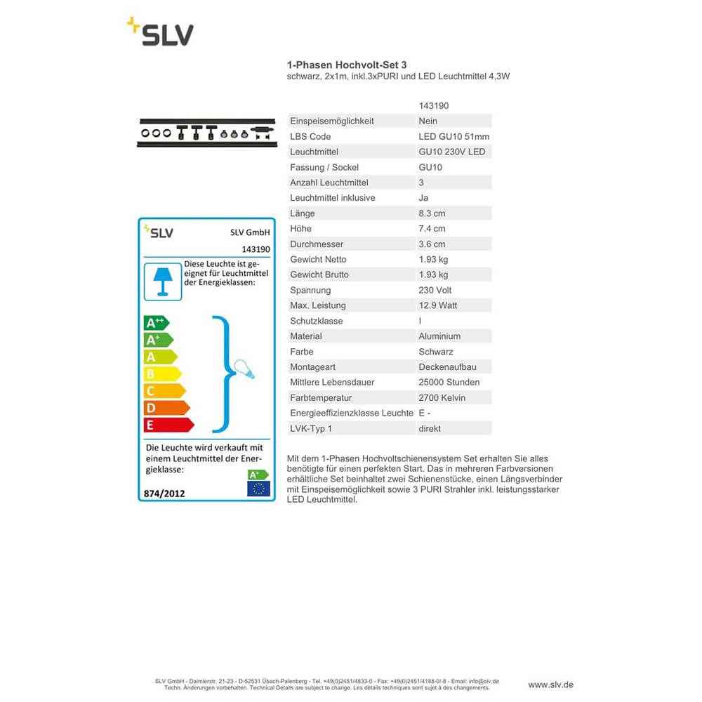 Belo LED Track System Set | High Voltage, 3 Spotlights Included