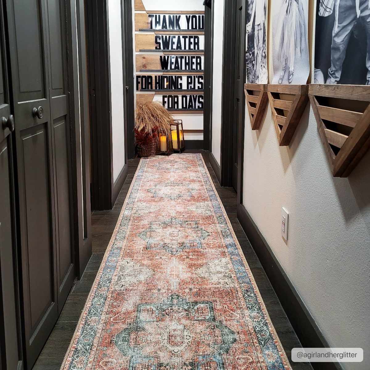 Brix Vintage Area Rug  Washable Chenille-Polyester, Pet-Friendly