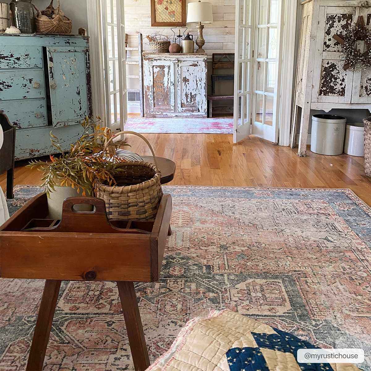 Rosman Distressed Washable Area Rug