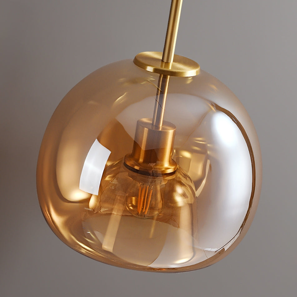 Bela Ceiling Light | Vintage Amber Bubble Glass Shade
