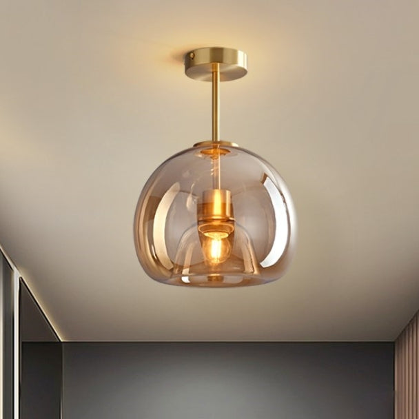 Bela Ceiling Light | Vintage Amber Bubble Glass Shade