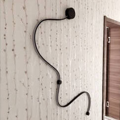 Contemporary Curved LED Wall Sconce Lamp in Long Aluminum Snake Design