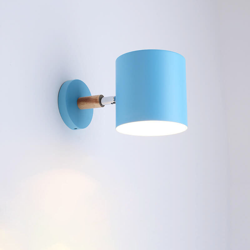 Rotatable Nordic Macaron Cylinder Wall Sconce Lamp - 1 Light