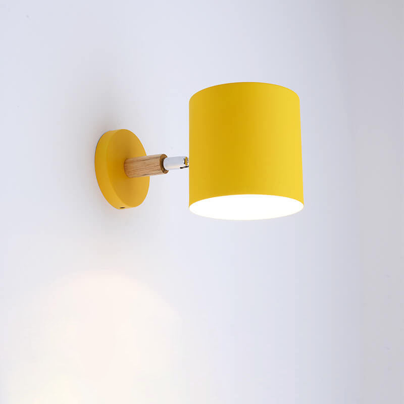 Rotatable Nordic Macaron Cylinder Wall Sconce Lamp - 1 Light